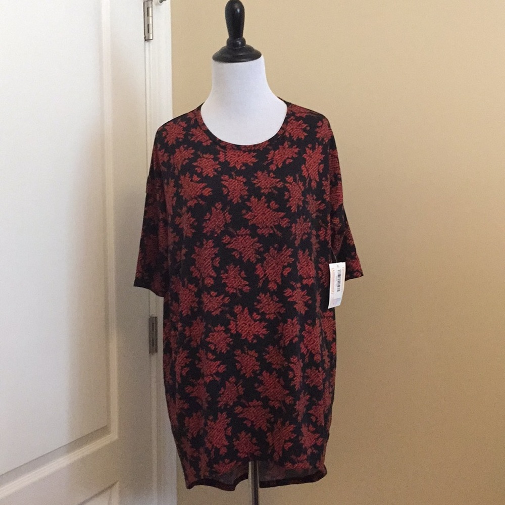 LuLaRoe NWT XS Floral Irma- Black & Red